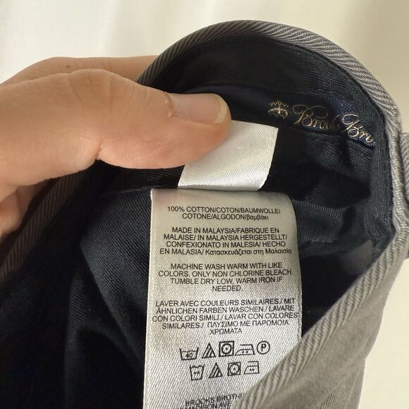 Brooks Brother Advantage Chino Elliot Pants Men's 37x30 Grey Pleated Cotton - Picture 7 of 10